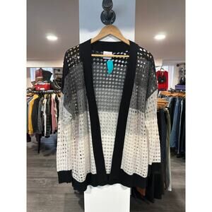 Brodie Cashmere Eyelet Ombre Cardigan Size S